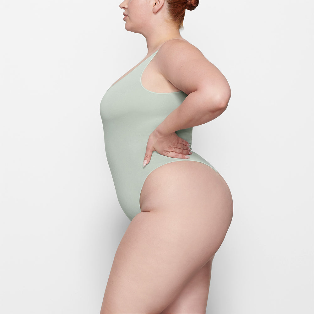 Skims ESSENTIAL Scoop Neck Bodysuit Svetlo Zelene | VTPN-37860