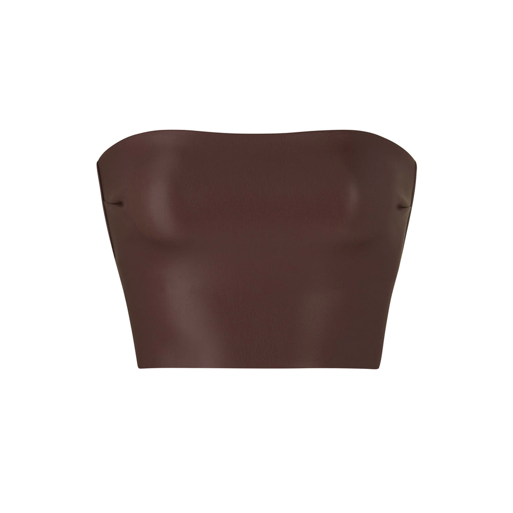 Skims FAUX LEATHER Bandeau Podprsenky Čokoláda | IDRL-91078