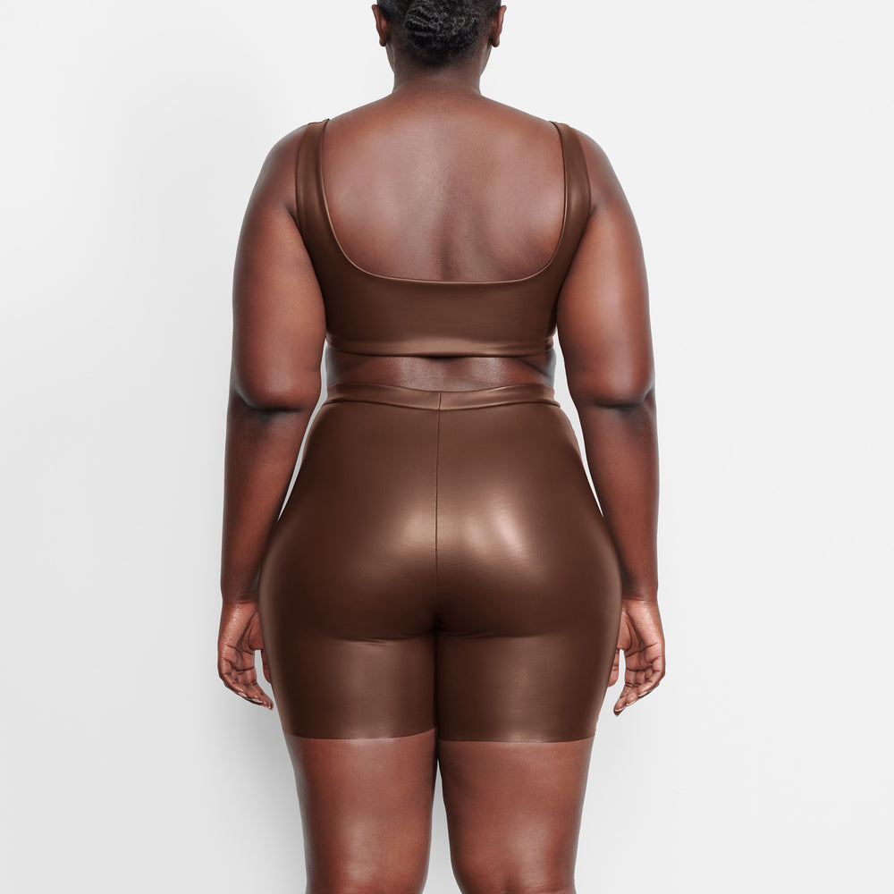 Skims FAUX LEATHER Bralette Čokoláda | YAZI-80756