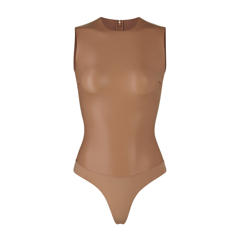 Skims FAUX LEATHER Crew Neck Bodysuit Marhule | MUBW-01549