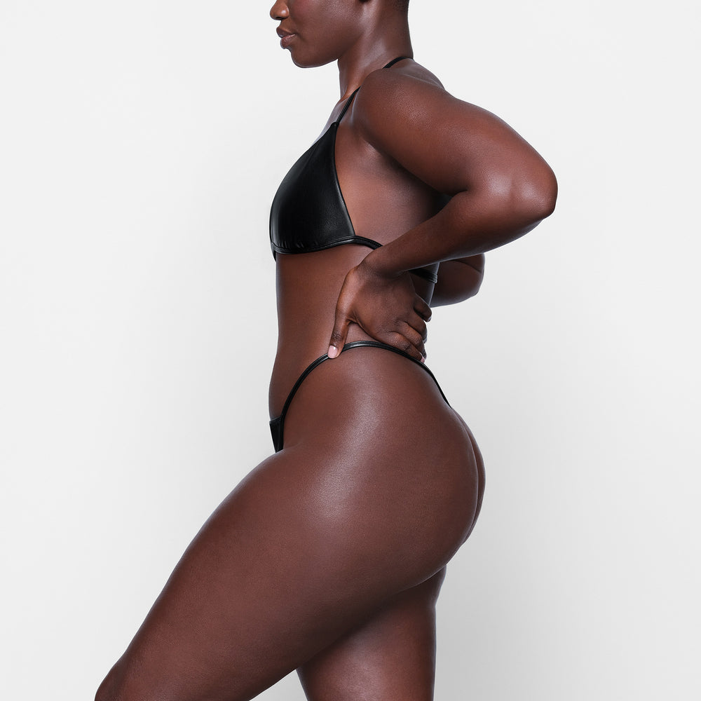 Skims FAUX LEATHER TRIANGLE Bralette Čierne | ADLW-36402