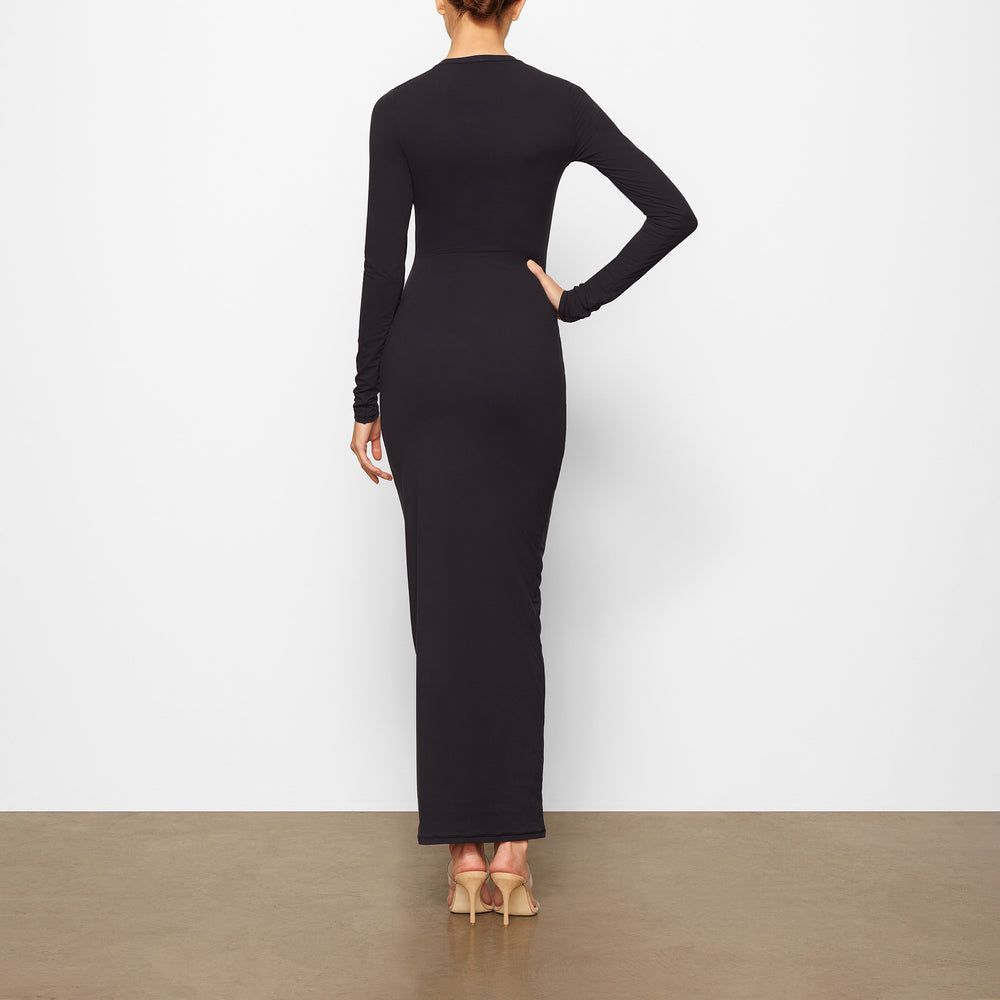 Skims FITS EVERYBODY CREW NECK LONG SLEEVE Dress Čierne | OHSQ-61738
