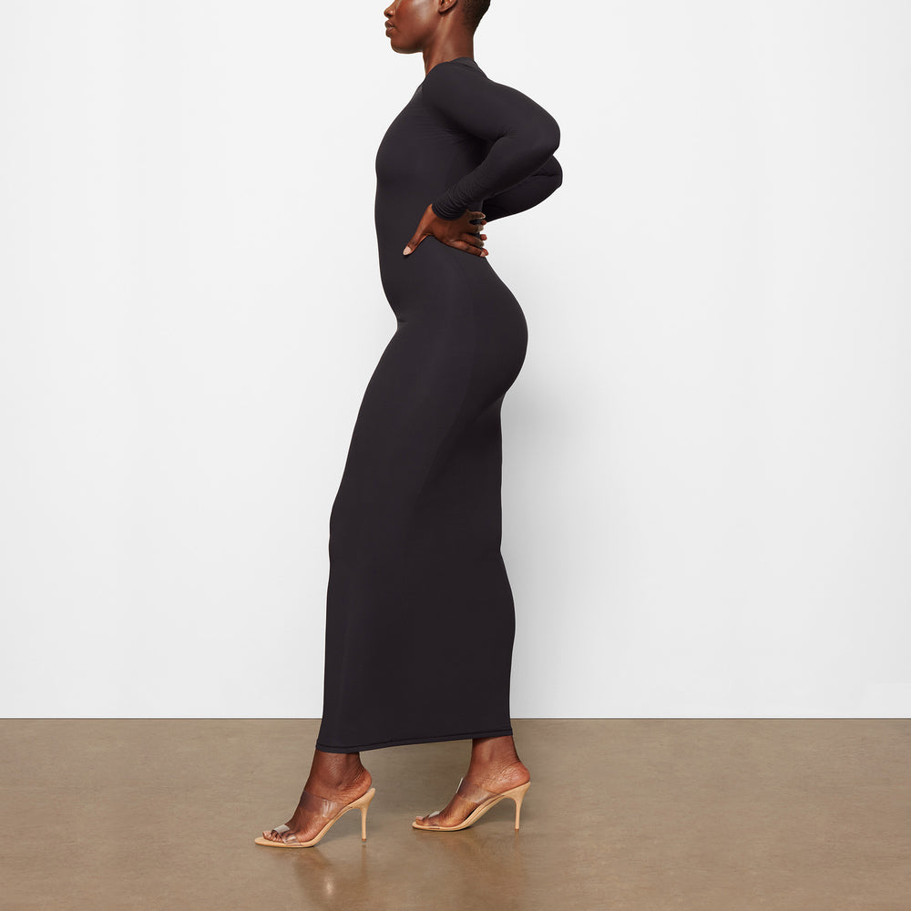 Skims FITS EVERYBODY CREW NECK LONG SLEEVE Dress Čierne | OHSQ-61738