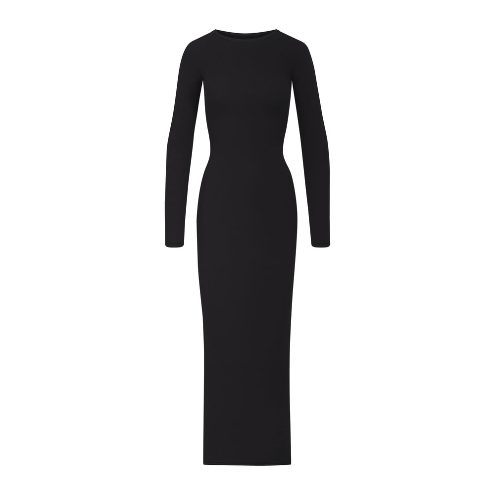 Skims FITS EVERYBODY CREW NECK LONG SLEEVE Dress Čierne | OHSQ-61738
