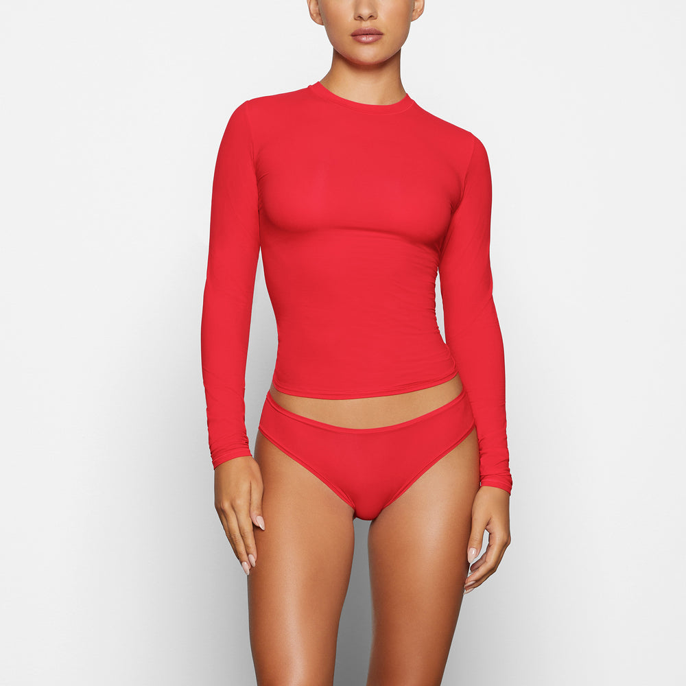 Skims FITS EVERYBODY LONG SLEEVE T-shirt Červené | IQST-23418