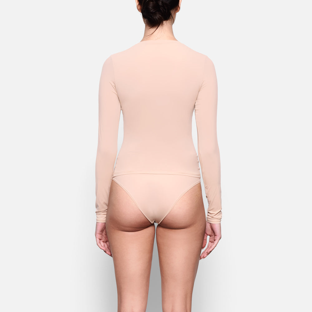 Skims FITS EVERYBODY LONG SLEEVE T-shirt Béžové | KNIQ-40398