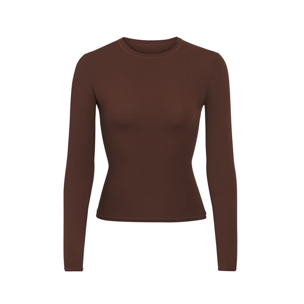 Skims FITS EVERYBODY LONG SLEEVE T-shirt Čokoláda | OINA-20156
