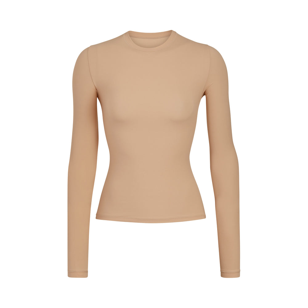 Skims FITS EVERYBODY LONG SLEEVE T-shirt Béžové | RKUJ-34617