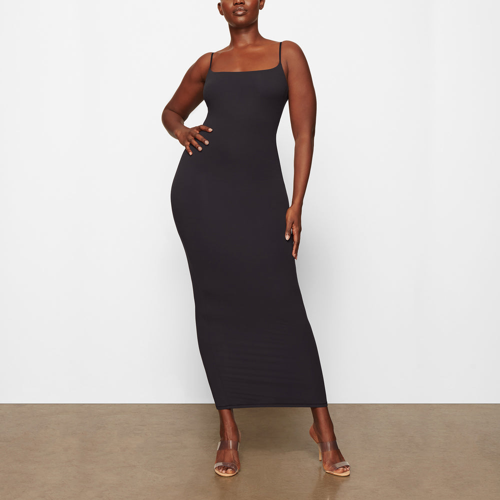 Skims FITS EVERYBODY LONG SLIP Dress Čierne | WBKD-82140