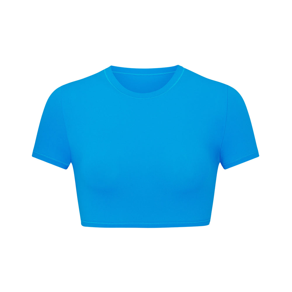 Skims FITS EVERYBODY SUPER CROPPED T-shirt Modre | KTJV-46137