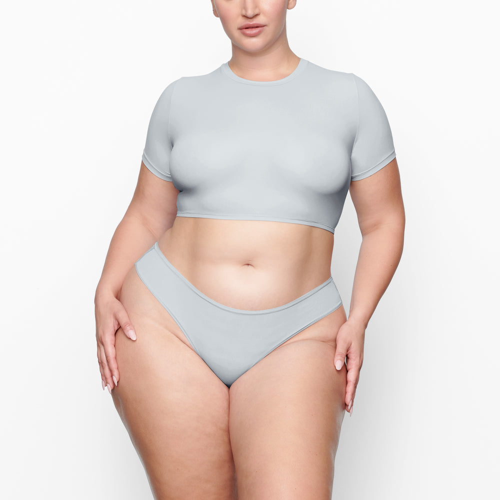 Skims FITS EVERYBODY SUPER CROPPED T-shirt Modre | NDPF-03259