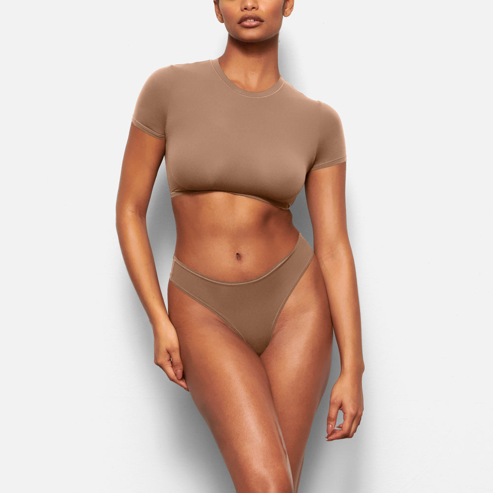 Skims FITS EVERYBODY SUPER CROPPED T-shirt Marhule | OABN-75061