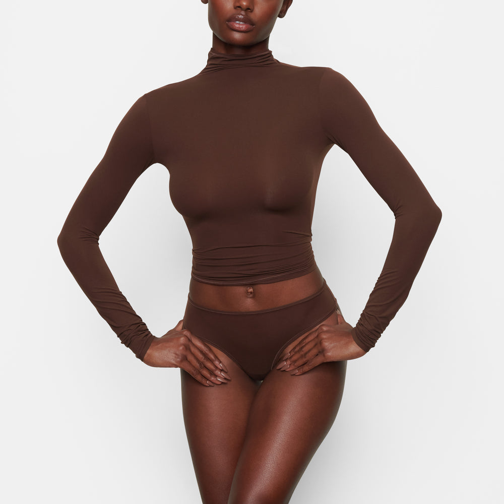 Skims FITS EVERYBODY TURTLENECK T-shirt Čokoláda | HFCG-36271