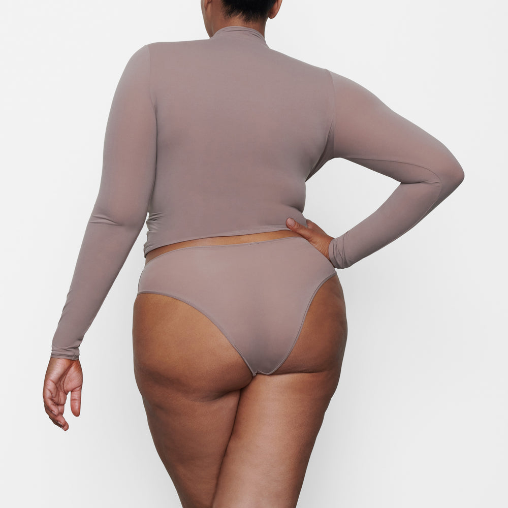 Skims FITS EVERYBODY TURTLENECK T-shirt Hnede | TBMC-65924