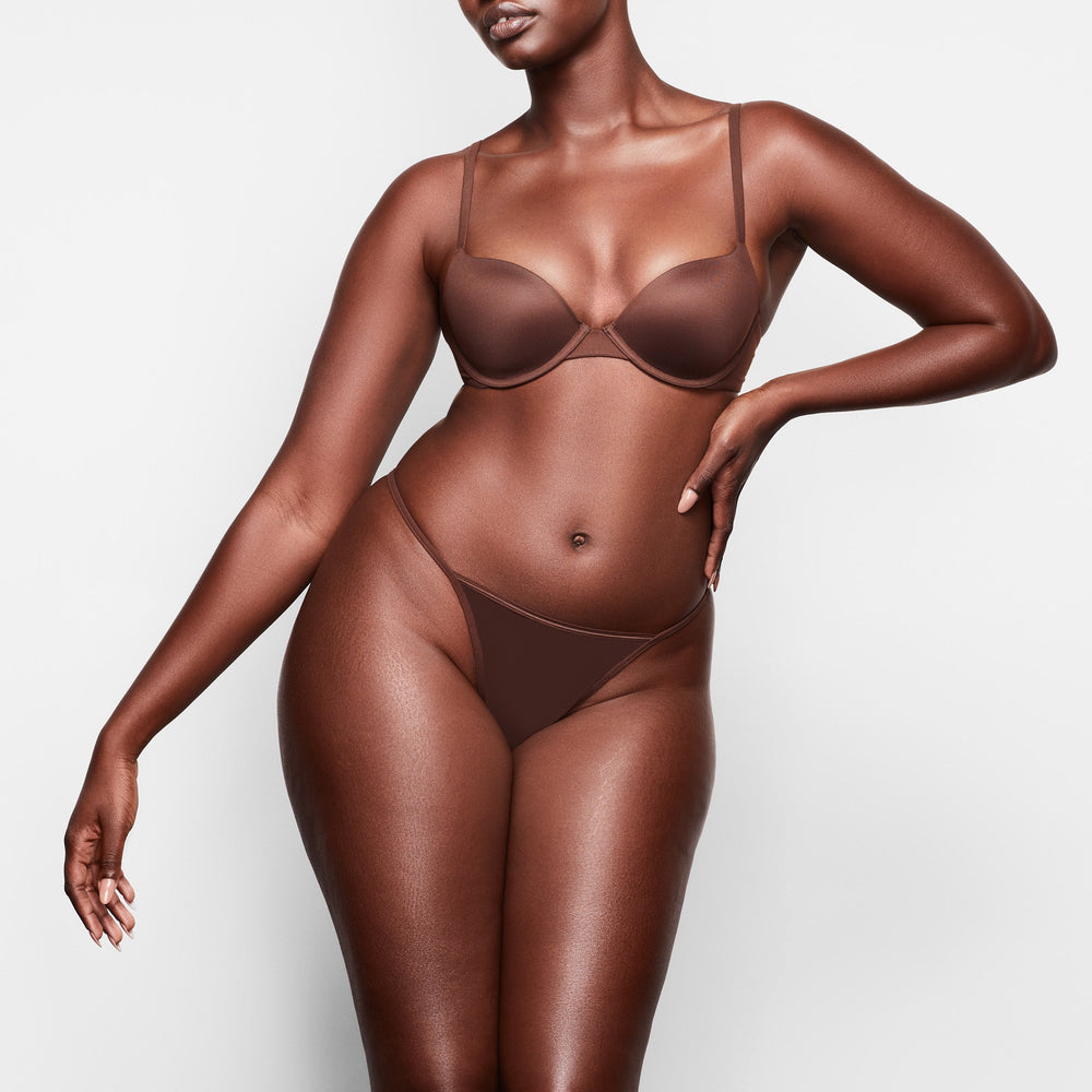 Skims FITS EVERYBODY T-shirt Push Up Bra Čokoláda | JWQK-62340