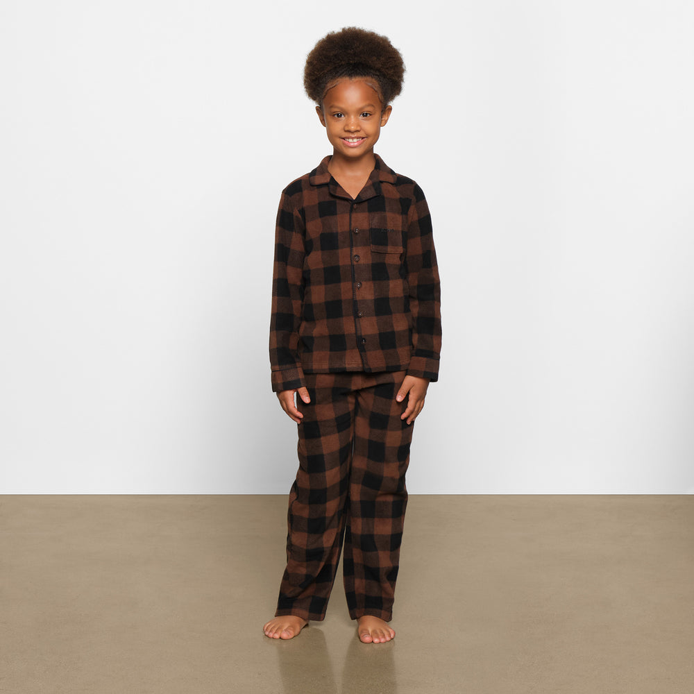 Skims FLEECE SLEEP SET Detske Hnede | DEJA-35068