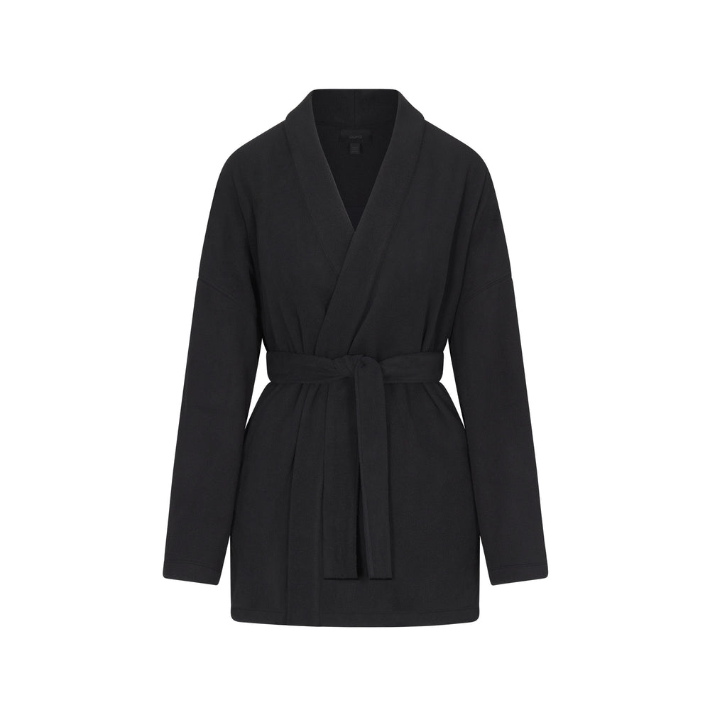 Skims FLEECE WRAP Bunda Čierne | SVJP-57063