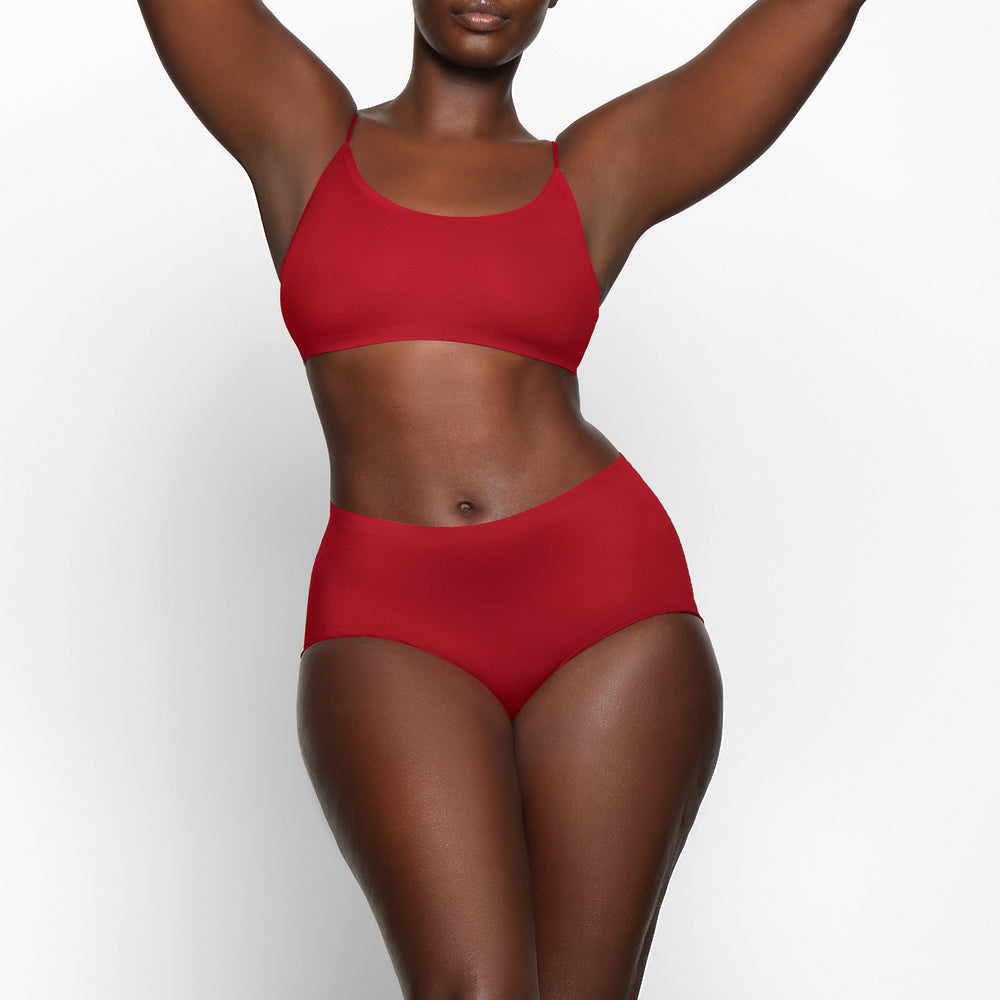 Skims FREE CUT Boy Short Tmavo Červené | WJUP-84201