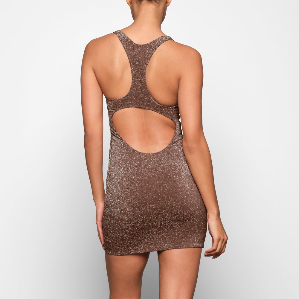 Skims GLITTER SWIM METALLIC Dress Hnede | JBOT-75184