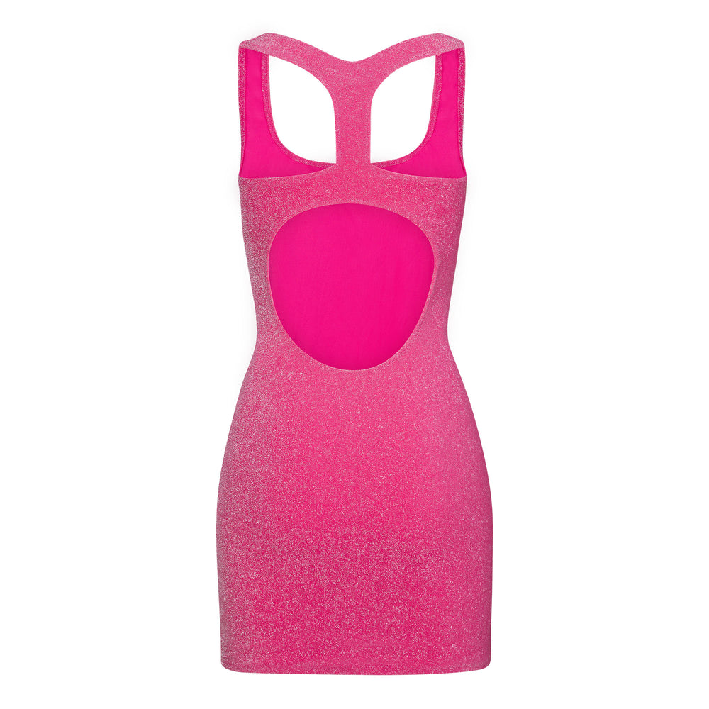 Skims GLITTER SWIM METALLIC Dress Ruzove | SPWE-80357