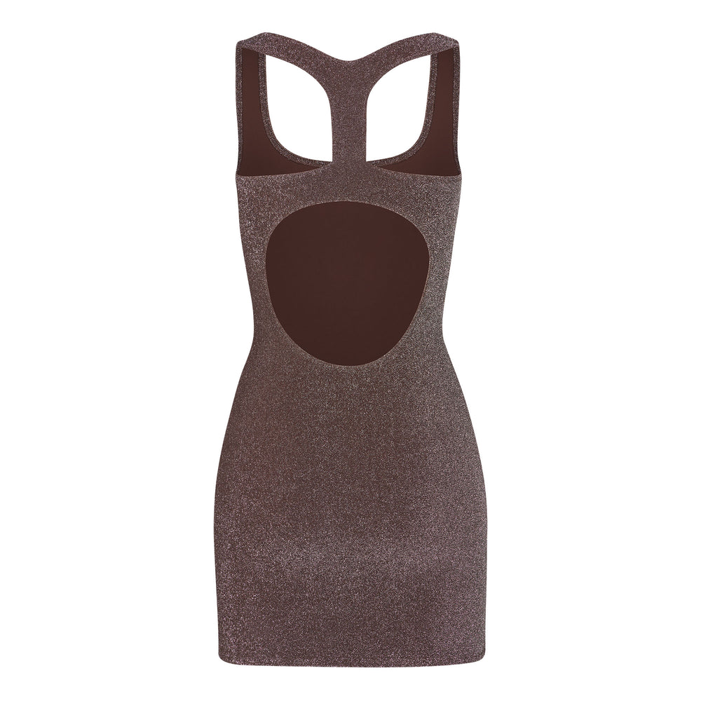 Skims GLITTER SWIM METALLIC Dress Čokoláda | ZOEP-75281