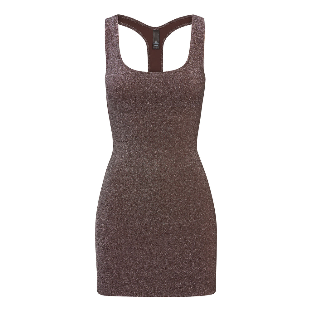 Skims GLITTER SWIM METALLIC Dress Čokoláda | ZOEP-75281