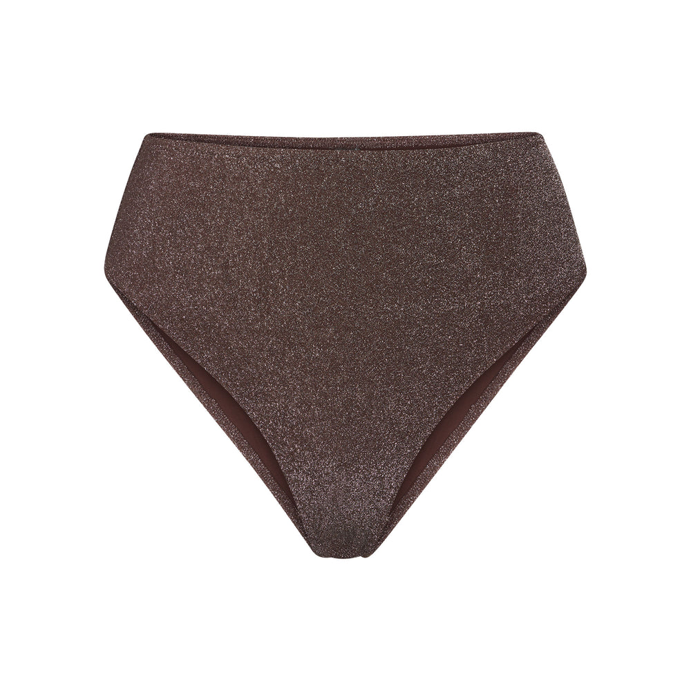 Skims GLITTER SWIM MID WAIST BOTTOM Two Pieces Čokoláda | CNHX-56943