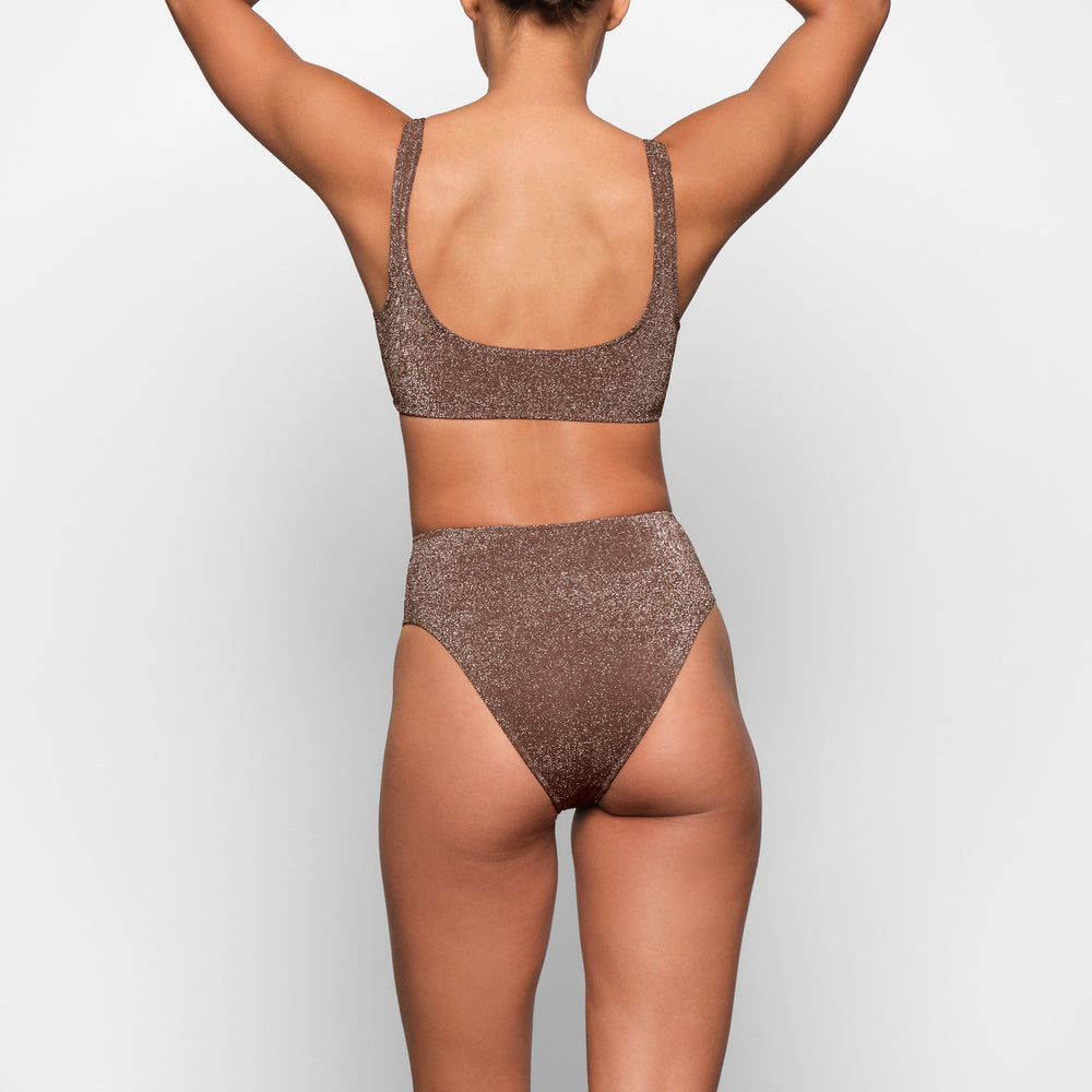 Skims GLITTER SWIM MID WAIST BOTTOM Two Pieces Hnede | DLMZ-12643