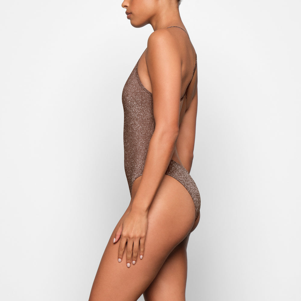 Skims GLITTER SWIM One Piece Hnede | KVBL-56841