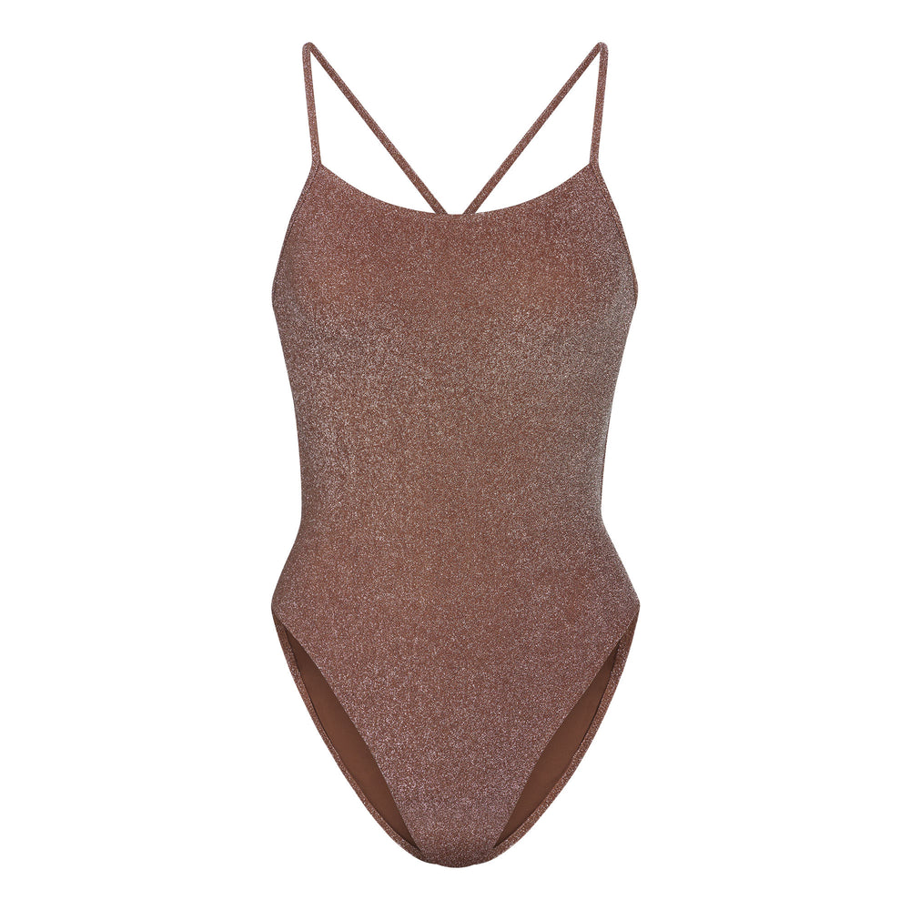 Skims GLITTER SWIM One Piece Hnede | KVBL-56841
