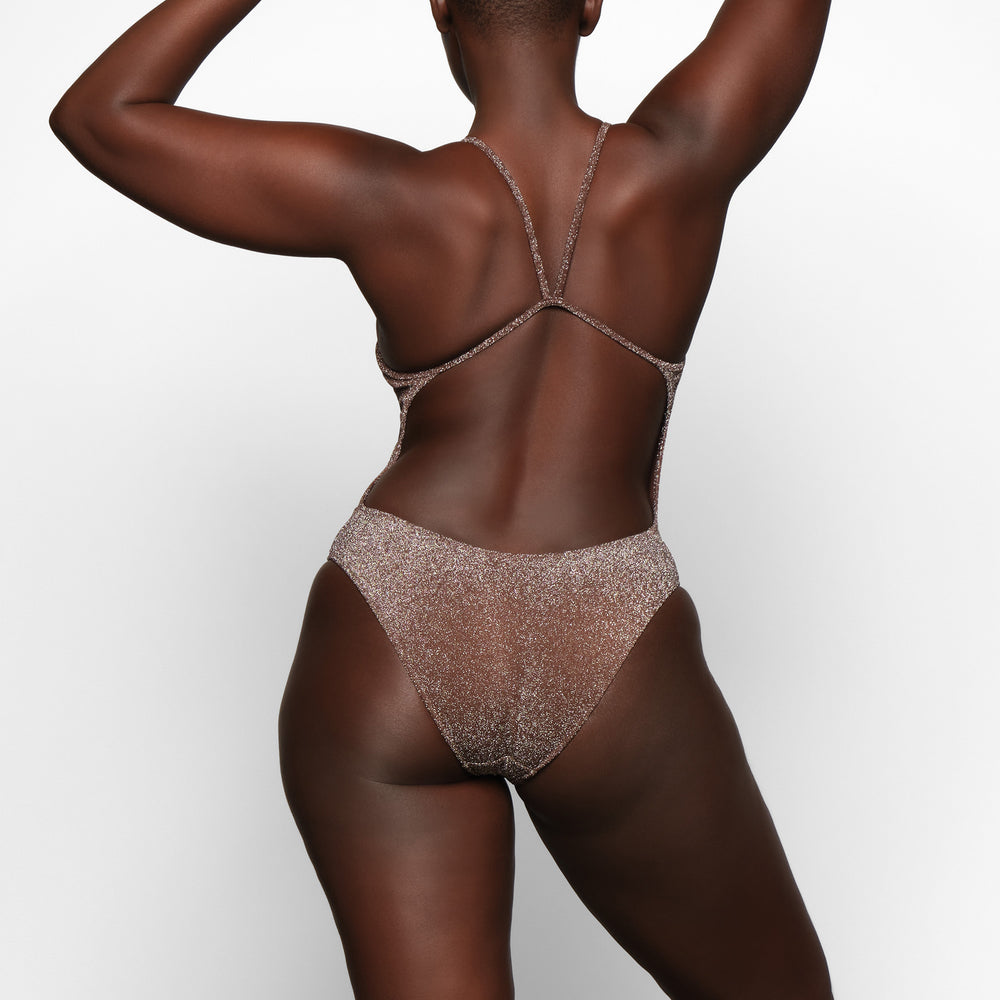 Skims GLITTER SWIM One Piece Čokoláda | APHY-54079