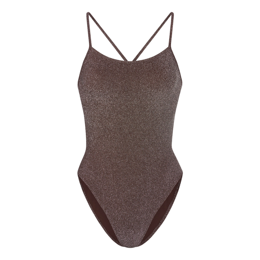 Skims GLITTER SWIM One Piece Čokoláda | APHY-54079