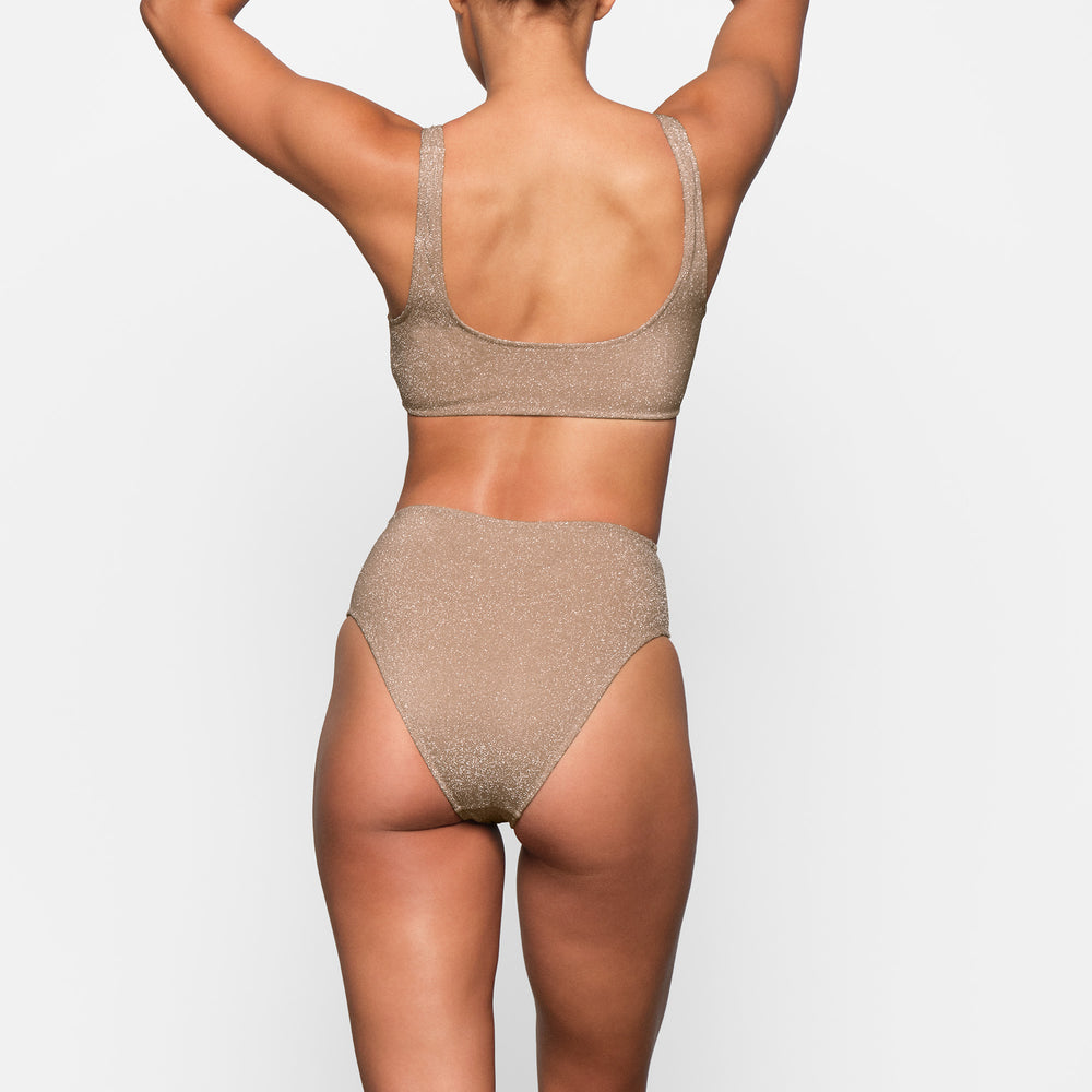 Skims GLITTER SWIM SCOOP BIKINI TOP Two Pieces Marhule | ZJXV-16059