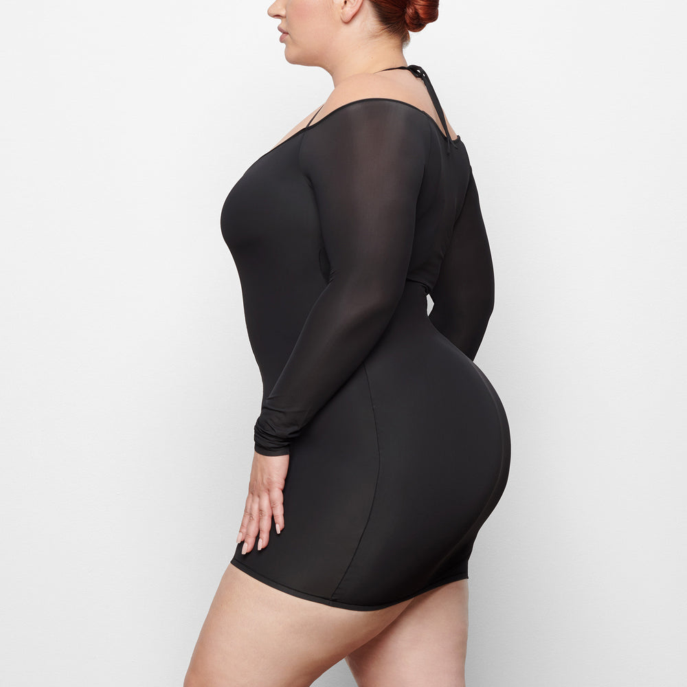Skims JELLY SHEER OFF THE SHOULDER Dress Čierne | YUXB-81623