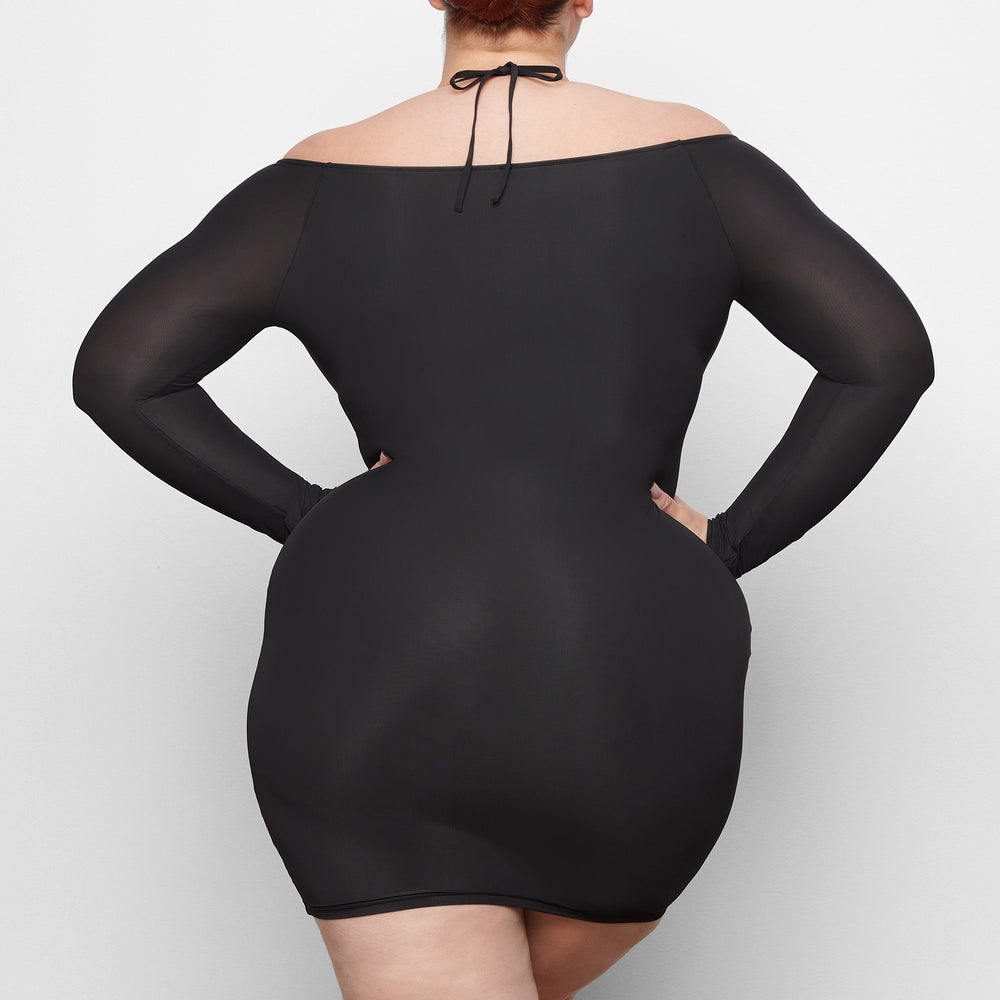 Skims JELLY SHEER OFF THE SHOULDER Dress Čierne | YUXB-81623