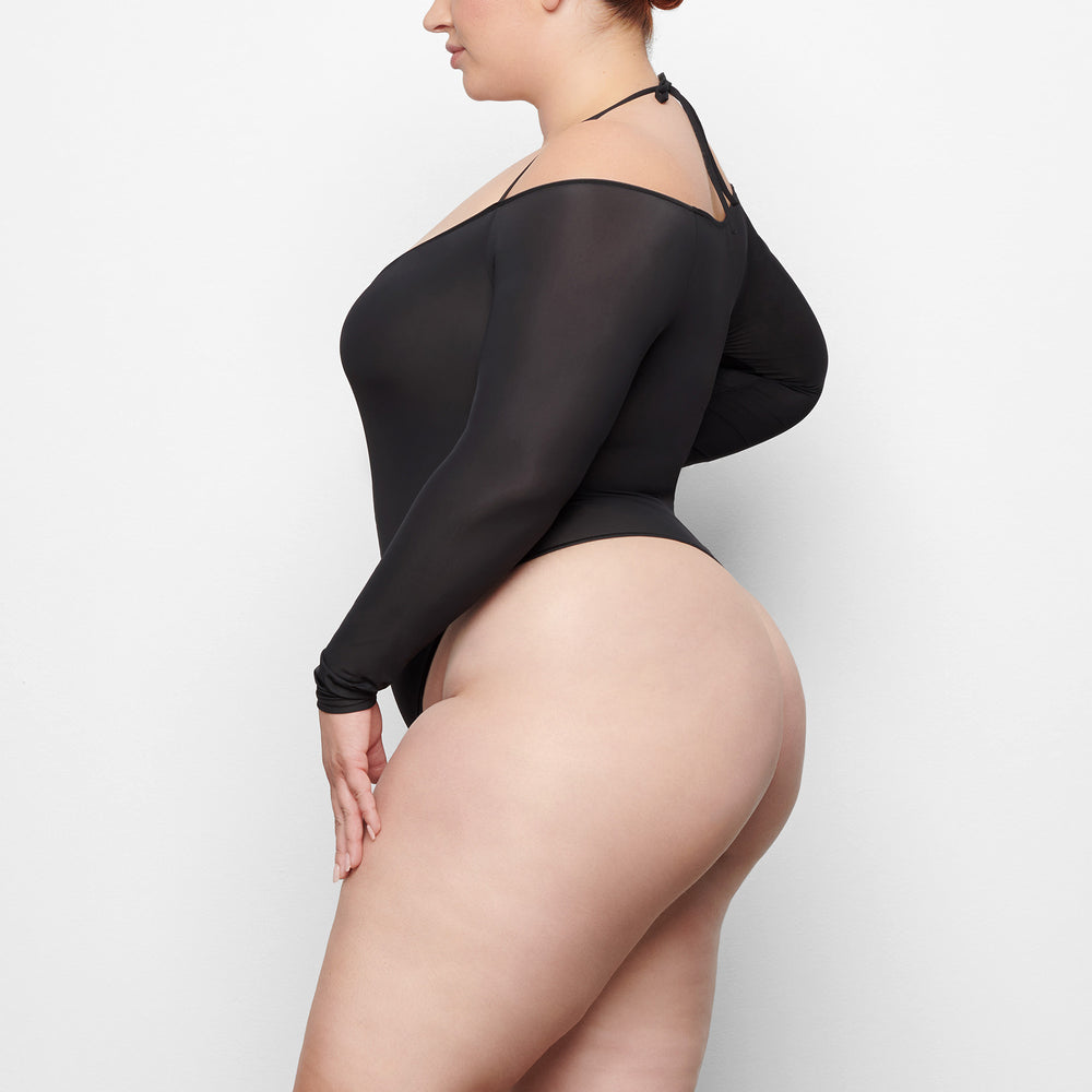 Skims JELLY SHEER Off The Shoulder Bodysuit Čierne | HAGO-47681