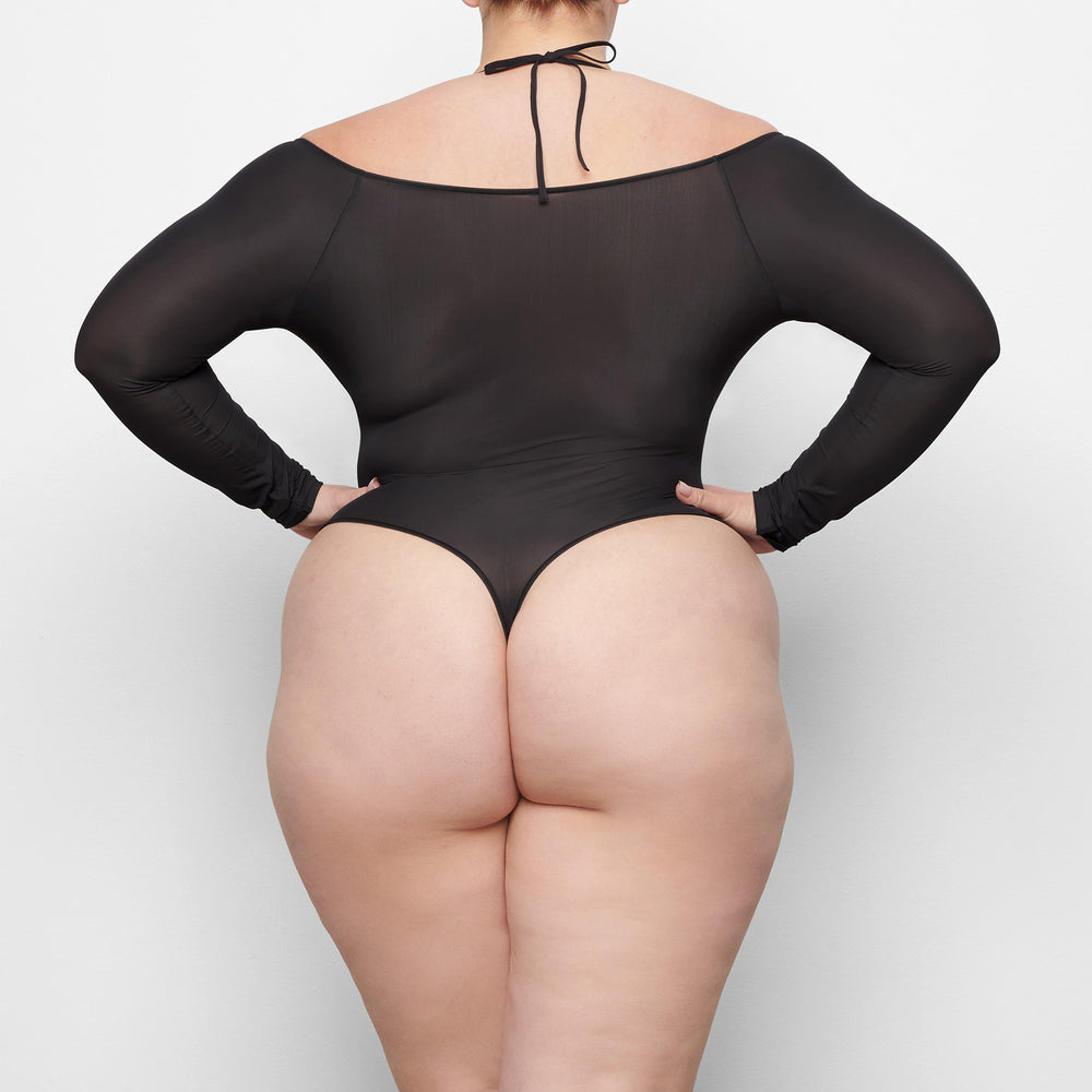 Skims JELLY SHEER Off The Shoulder Bodysuit Čierne | HAGO-47681
