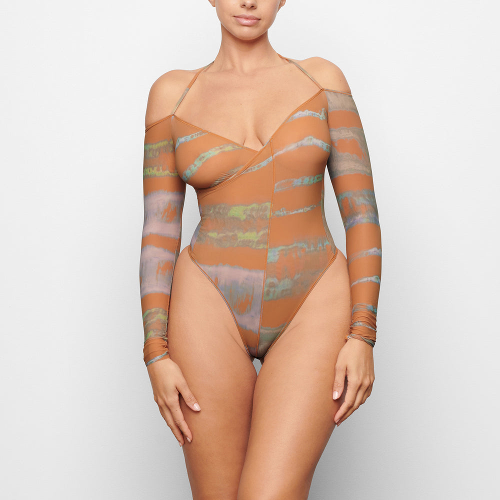 Skims JELLY SHEER Off The Shoulder Bodysuit Hnede | JYBA-80957