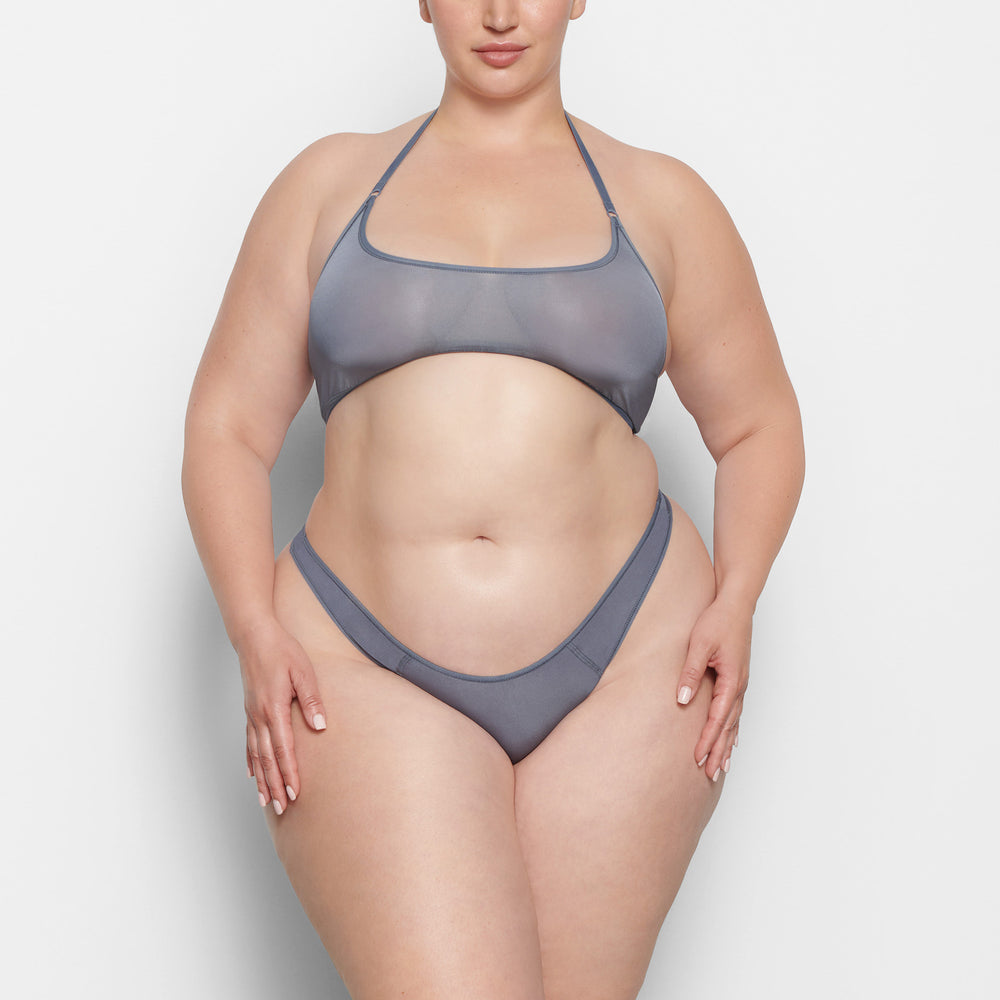 Skims JELLY SHEER SCOOP HALTER Bralette Siva Modre | AYIT-38046