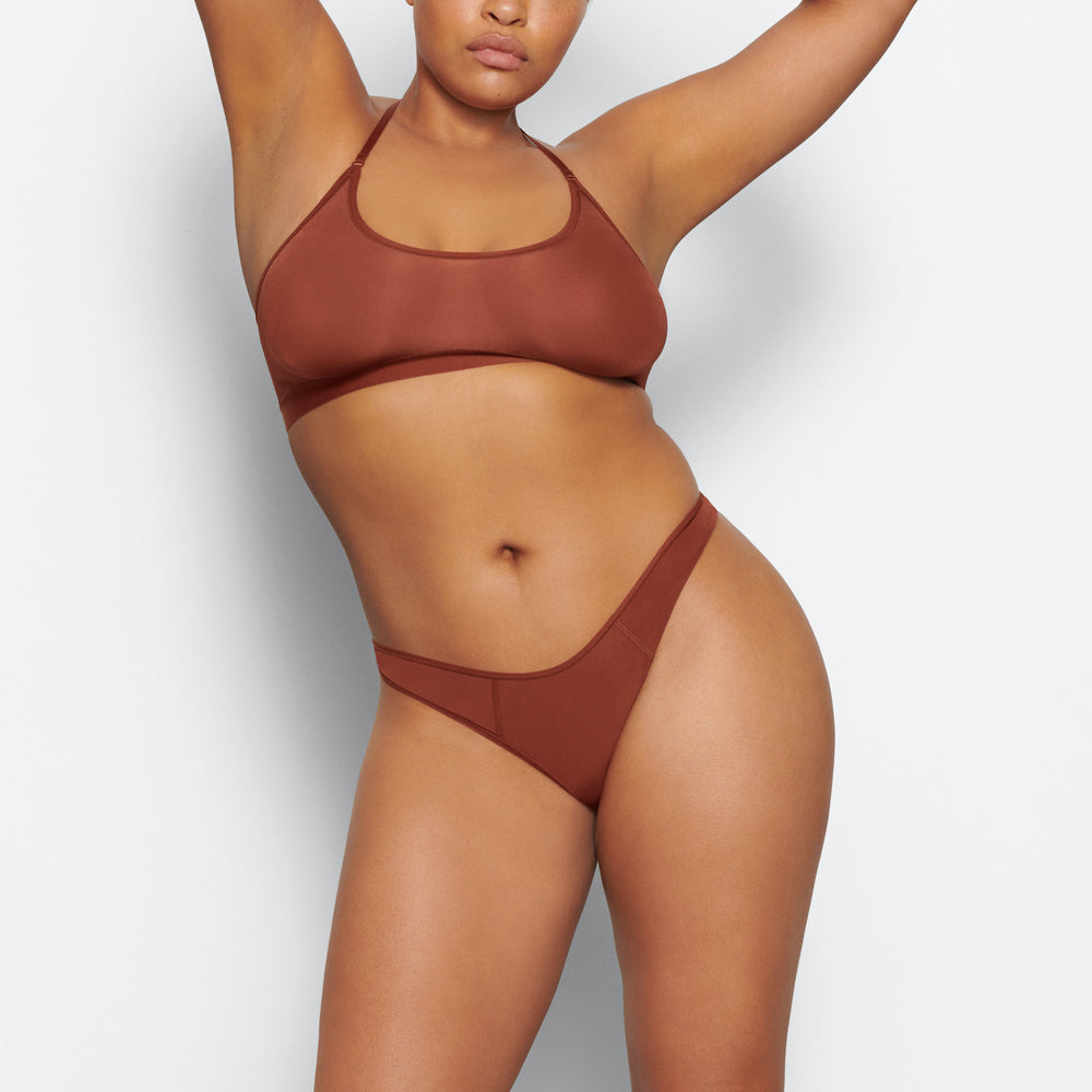 Skims JELLY SHEER SCOOP HALTER Bralette Hnede | ERBF-17486