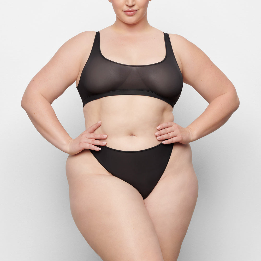 Skims JELLY SHEER SCOOP NECK Bralette Čierne | PAXV-16729