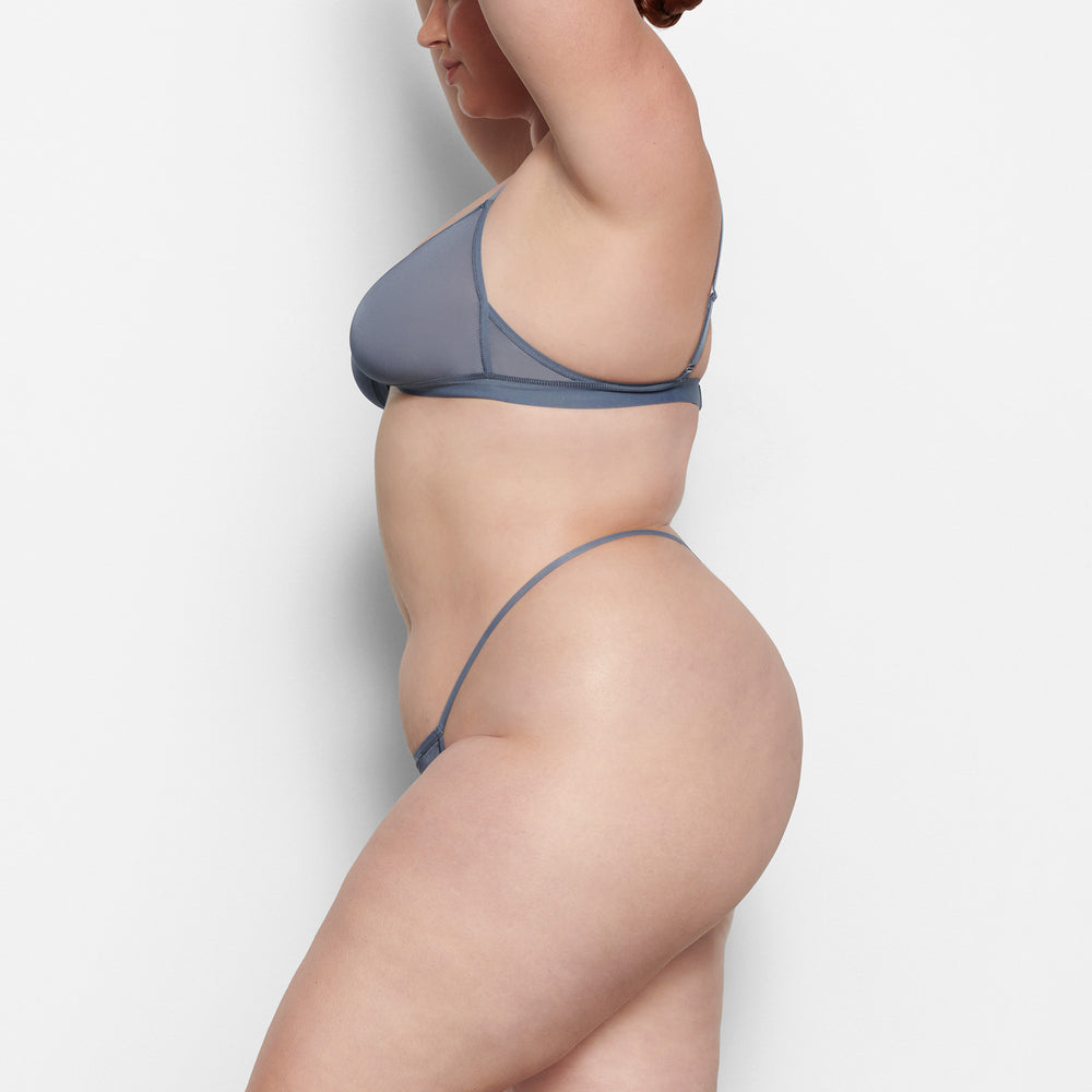 Skims JELLY SHEER SEAMED TRIANGLE Bralette Siva Modre | HEVF-75608
