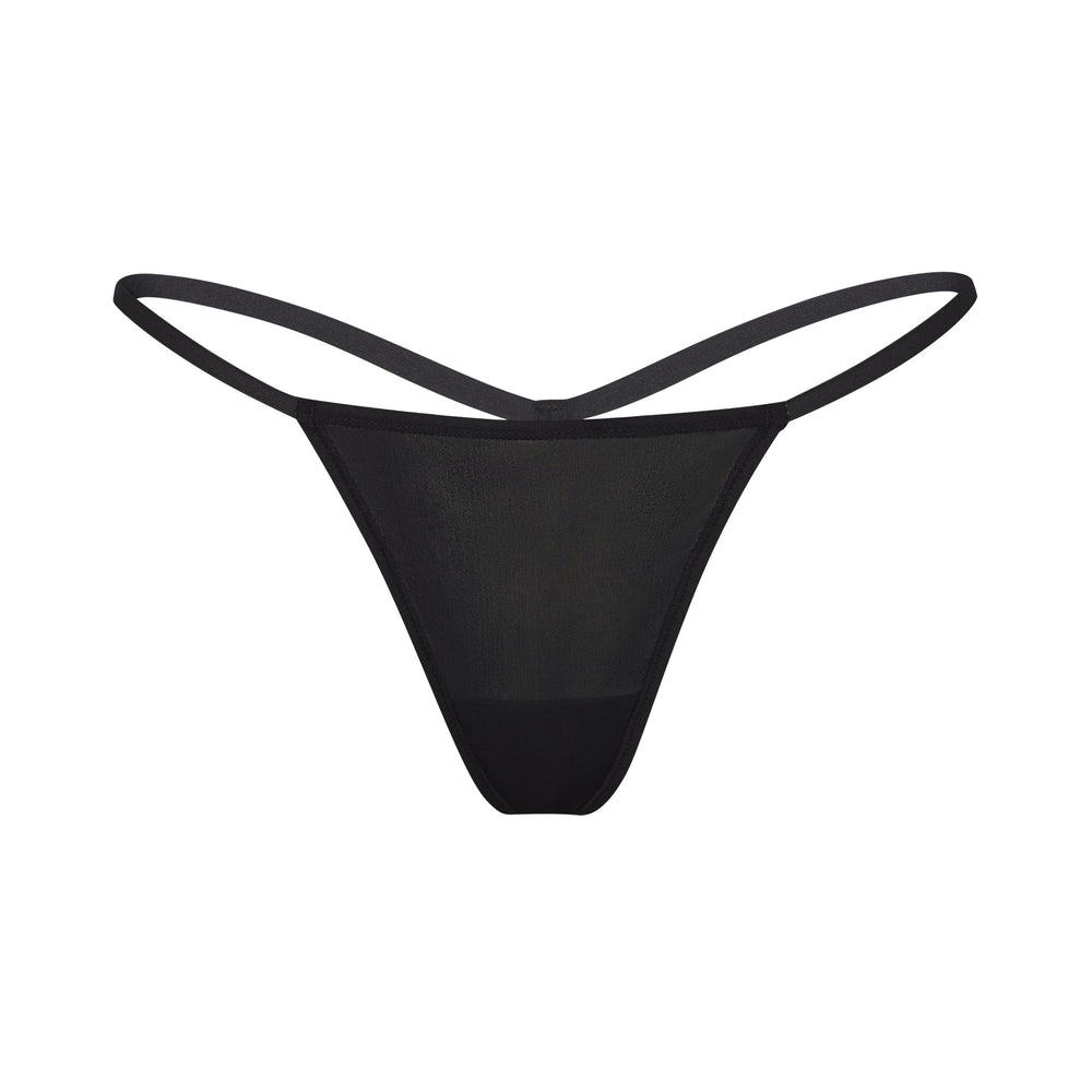 Skims JELLY SHEER STRING Thong Čierne | XKPU-97368