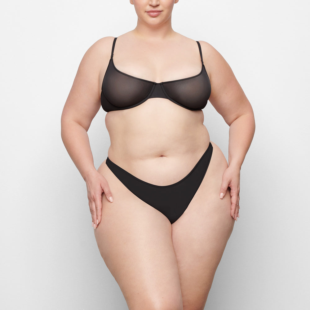 Skims JELLY SHEER UNDERWIRE Scoop Neck Bra Čierne | AMJT-57140