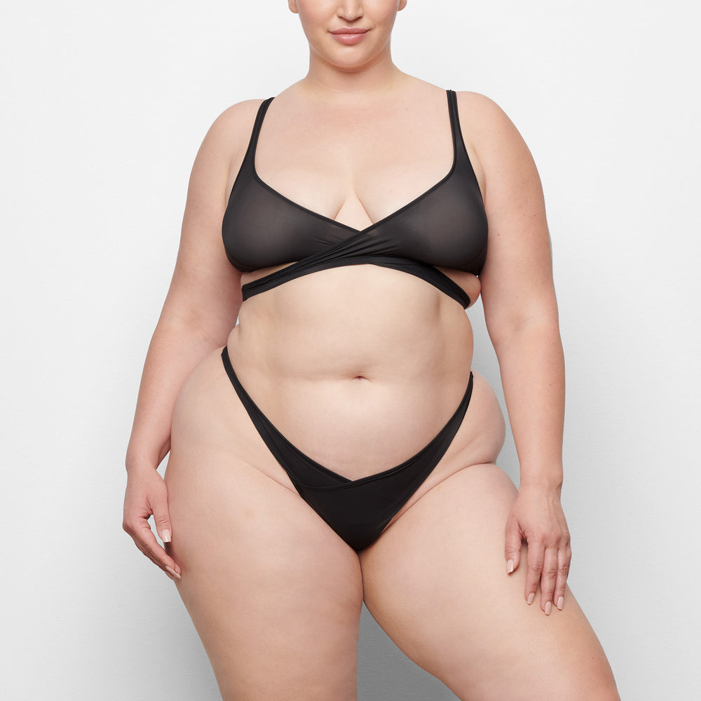 Skims JELLY SHEER WRAP Bralette Čierne | XTMU-26541
