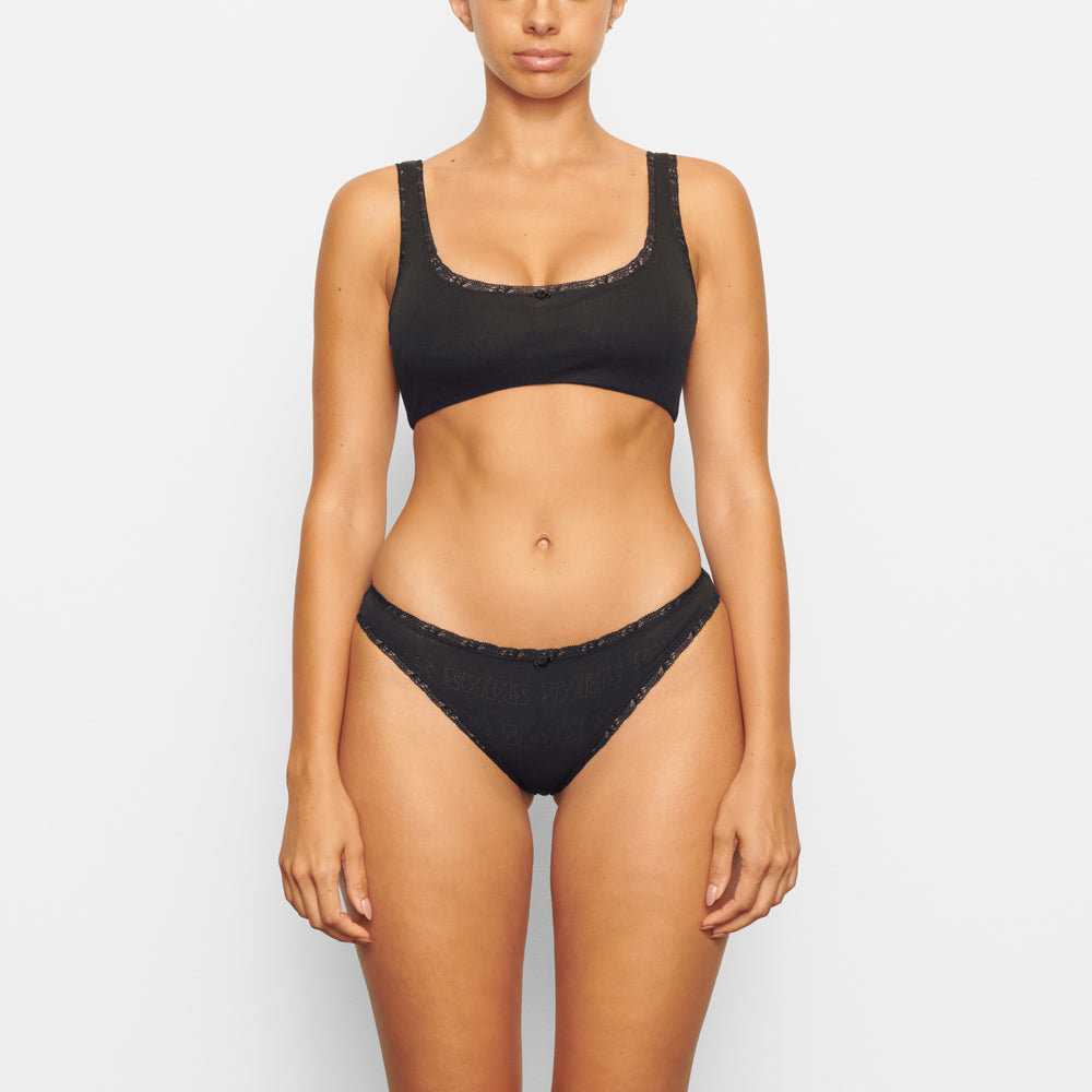 Skims LACE POINTELLE CHEEKY Brief Čierne | JXYU-70862