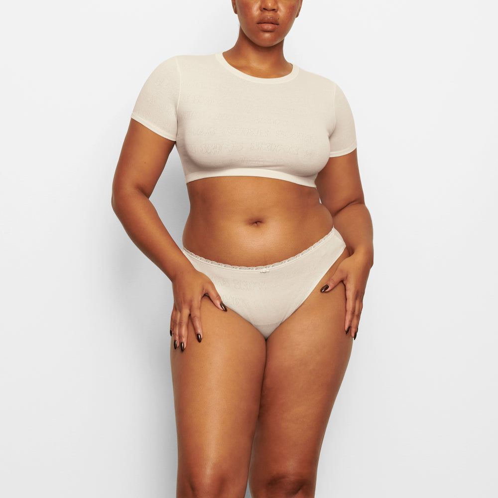 Skims LACE POINTELLE MID RISE Brief Biele | YPHD-64187