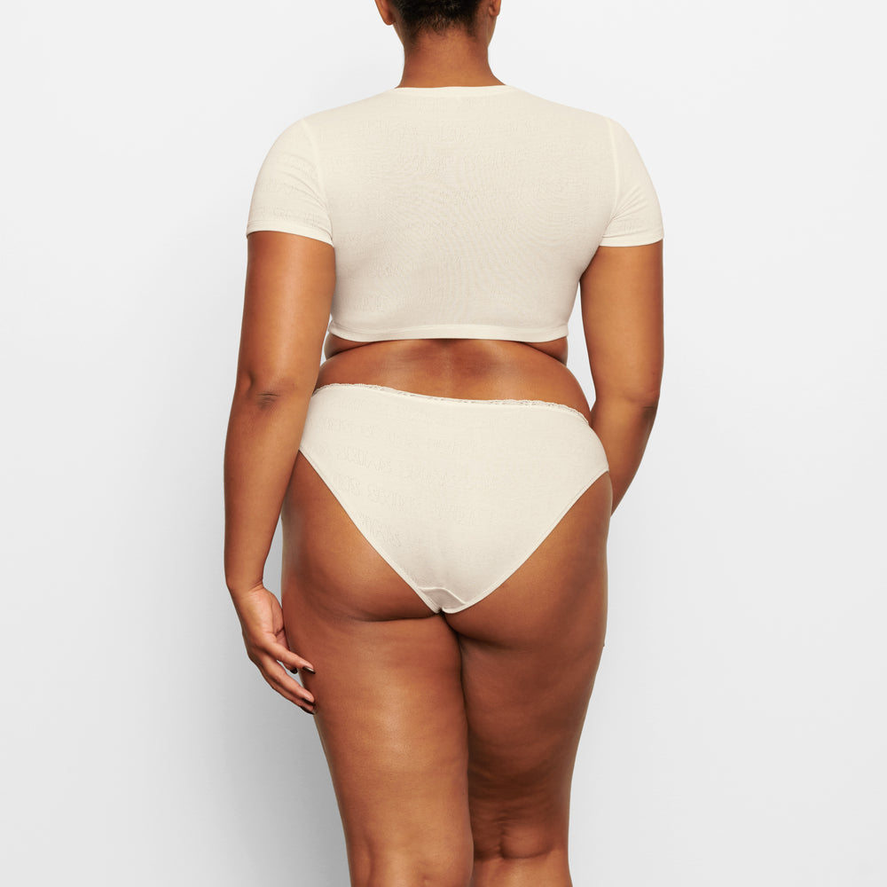 Skims LACE POINTELLE MID RISE Brief Biele | YPHD-64187