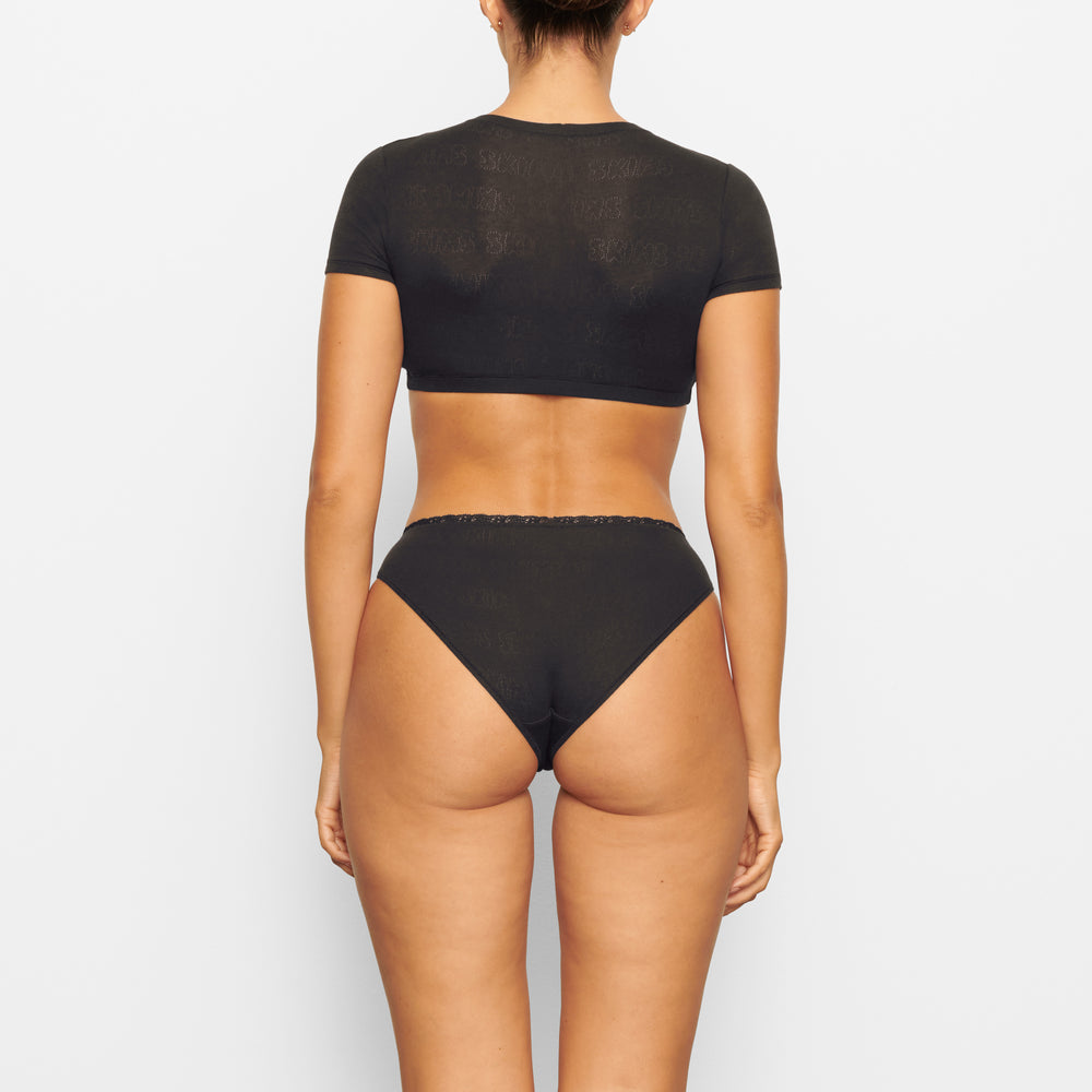 Skims LACE POINTELLE MID RISE Brief Čierne | IPYE-78916