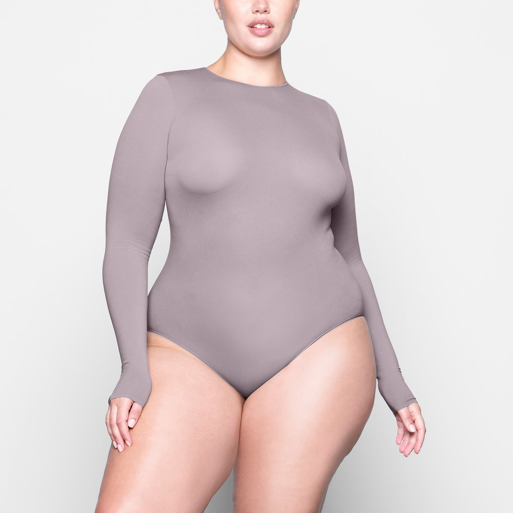 Skims LIGHT ESSENTIAL CREW NECK Long Sleeve Bodysuit Lavendel | ZJUI-20485